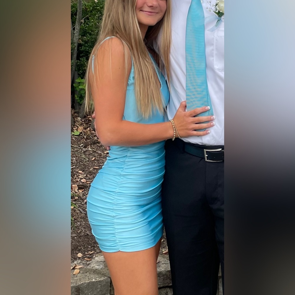 Blue mini Homecoming dress